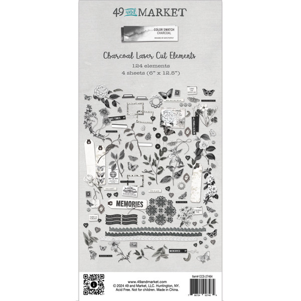 49 And Market - Charcoal Laser Cut Outs - Elements - CCS27464
