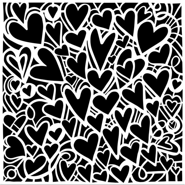 The Crafters Workshop - 6x6 Template Stencil - Heartfelt - (TCW1080s)