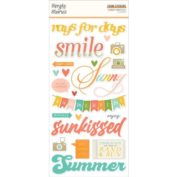 Simple Stories - Foam Stickers 41/Pkg - Summer Snapshots - SMS22026