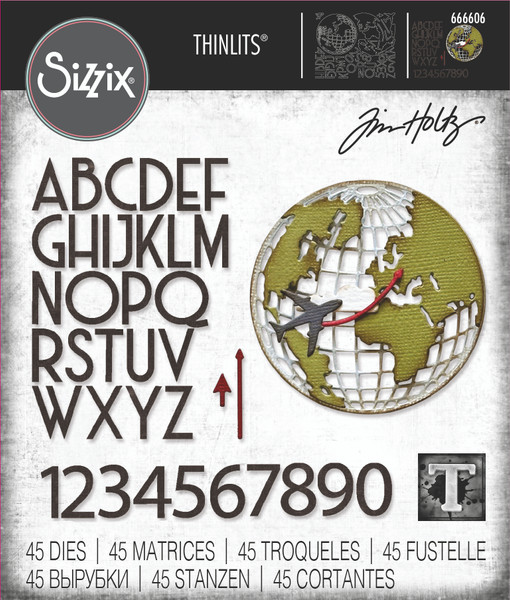 Sizzix Thinlits Dies By Tim Holtz 45/Pkg - Vault World Travel 666606