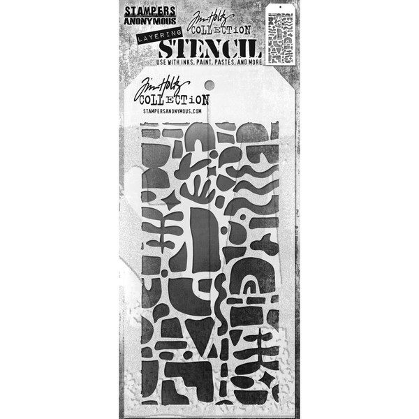 Stampers Anonymous - Tim Holtz Layered Stencil 4.125"X8.5" - Cut Out Shapes 2 - THS 1G633