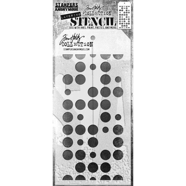 Stampers Anonymous - Tim Holtz Layered Stencil 4.125"X8.5" - Spots - THS 1G63L