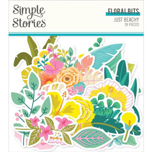 Simple Stories - Bits & Pieces Die-Cuts 39/Pkg - Floral - Just Beachy - JBY22318