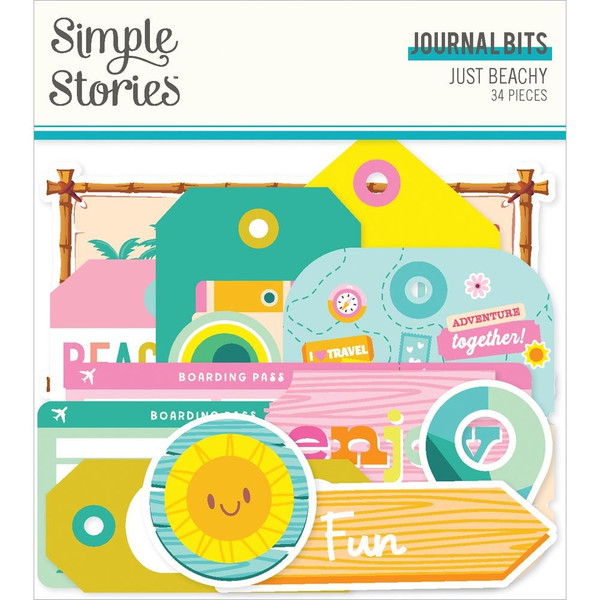 Simple Stories - Bits & Pieces Die-Cuts 34/Pkg - Journal - Just Beachy - JBY22318