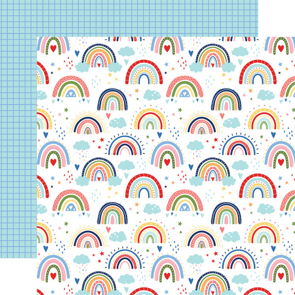 Echo Park - Double Sided Cardstock 12 x 12 - My Favorite Summer - Summer Rainbows