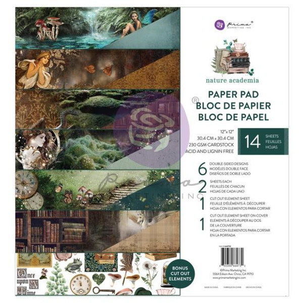 Prima Marketing - Double-Sided Paper Pad 12"X12" 14/Pkg - Nature Academia - 664732