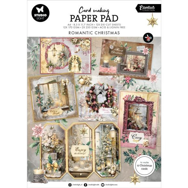 Studio Light Essentials Card Making Pad 14/Pkg - Nr. 11, Romantic Christmas