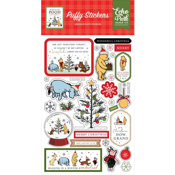 Echo Park - Puffy Stickers - Winnie The Pooh Christmas   - WPC386066