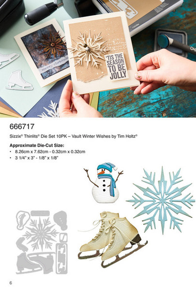 Sizzix Thinlits Dies by Tim Holtz Set 10/Pkg - Christmas 2024 Vault Winter Wishes - 666717