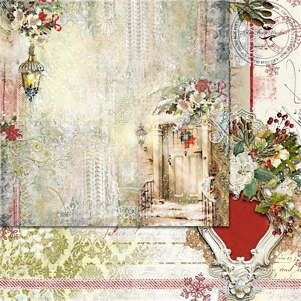 Blue Fern Studios -  Double Sided Cardstock 12x12 -  Yuletide - Home for Christmas