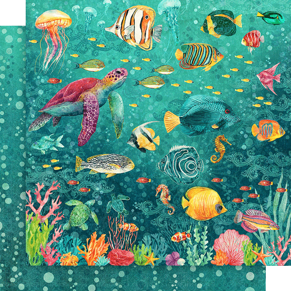 Graphic 45 - Double-Sided Cardstock 12"X12" - Seas The Day - Dive Into Happiness - 4503017