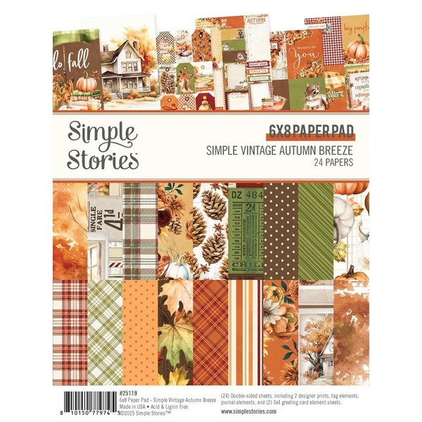 Simple Stories -Double-Sided Paper Pad 6"X8" 24/Pkg - Autumn Breeze - 25119
