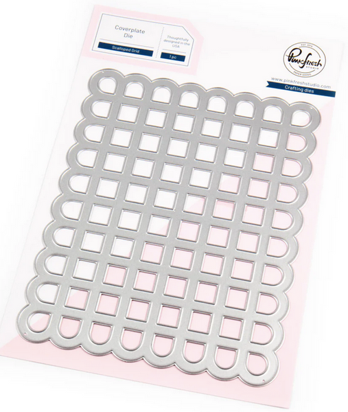 Pinkfresh Studio - Scalloped Grid Coverplate Die - 268425