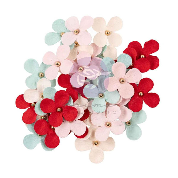 Prima -  Paper Flowers 36/Pkg - Cherry Sweet -  Delicate & Sweet - 679460