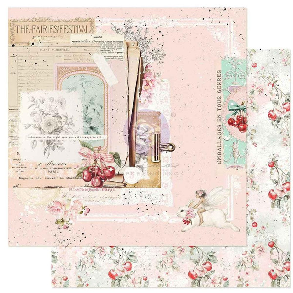 Prima - Double Sided Cardstock - Cherry Sweet - In A Daydream - 981877