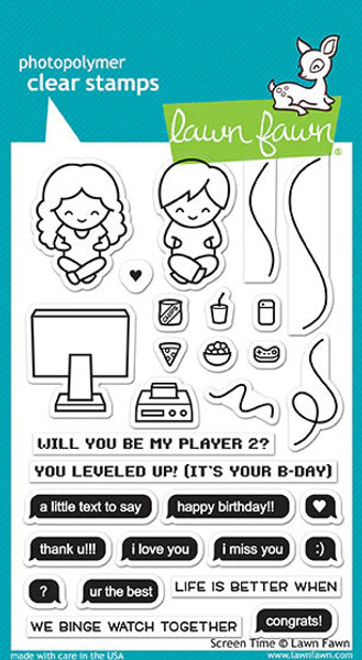 Lawn Fawn Clear Stamps - Screen Time - LF1684