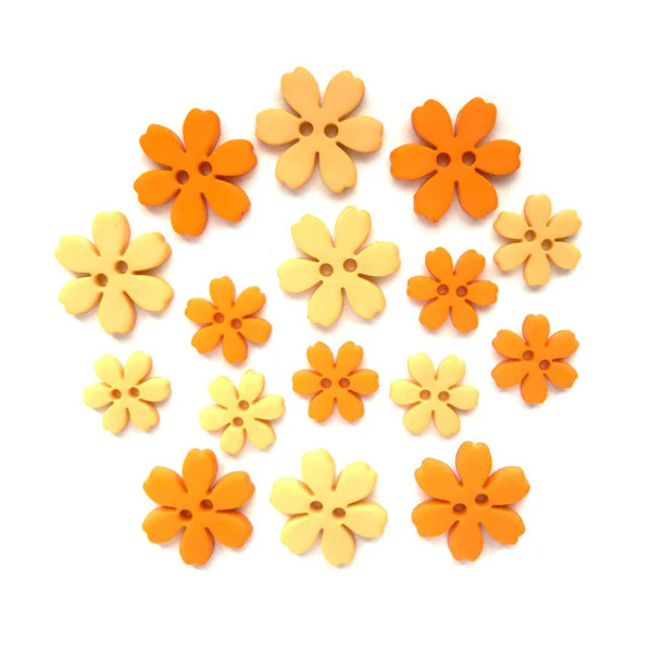 Buttons Galore : Flower Power Collection - Marigold Theme Buttons - FLP102 Buttons Galore : Flower Power Collection - Marigold Theme Buttons - FLP102
