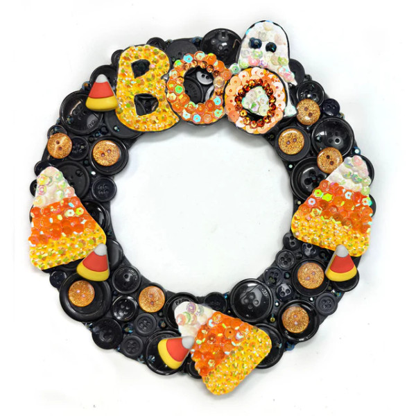 Buttons Galore - DIY Craft Kit - Halloween BOO Wreath - HALWBND Buttons Galore - DIY Craft Kit - Halloween BOO Wreath - HALWBND