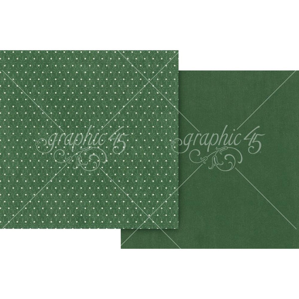 Graphic 45 - Double-Sided Cardstock 12"X12" - Holly Green - 4503088