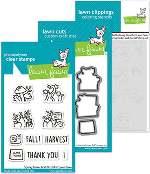 Lawn Fawn - Stamp & Die & Stencil Bundle - Spring Basket add-on: Fall - LF3851/3854/3855