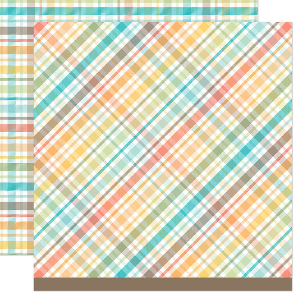Lawn Fawn - 12x12 Dbl Sided Patterned Paper - Favorite Flannel Fall - Apple Cider -  LF3829