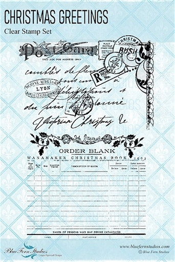 Blue Fern Studios - Stamp Set 4x6 - Yuletide - Christmas Greetings