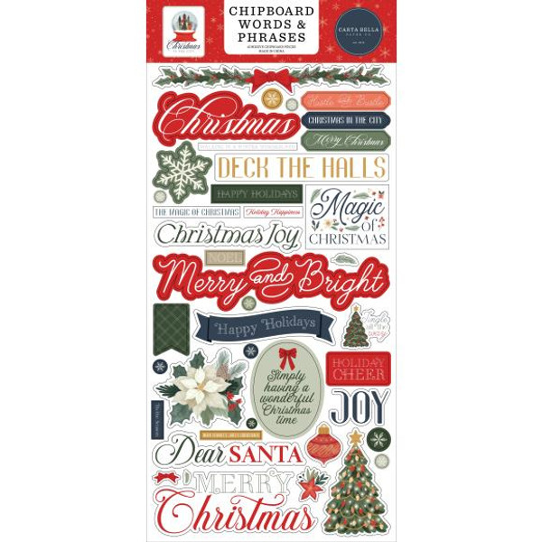 Carta Bella - Chipboard 6"X13" - Christmas In The City - CBCIC456022