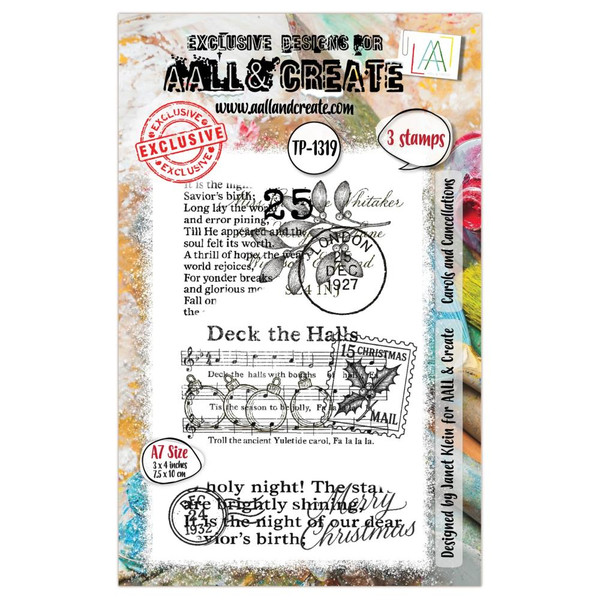 AALL & Create - A7 Photopolymer Clear Stamp Set - Carols And Cancellations - AALL-TP-1319