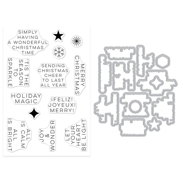 Hero Arts - Clear Stamp & Die Set - Very Merry Collection - Modern Holiday Greetings - DC324 Hero Arts - Clear Stamp & Die Set - Very Merry Collection - Modern Holiday Greetings - DC324