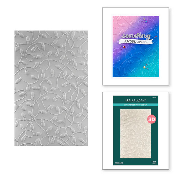 Spellbinders - 3D Embossing Folder - Dancin' Christmas Friends - Holiday Lights - E3D-107
