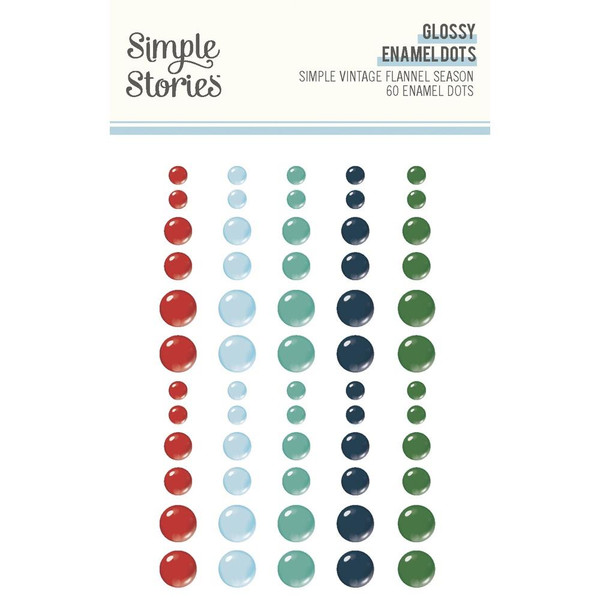 Simple Stories - Enamel Dots 60/Pkg - Simple Vintage Flannel Season - 25325