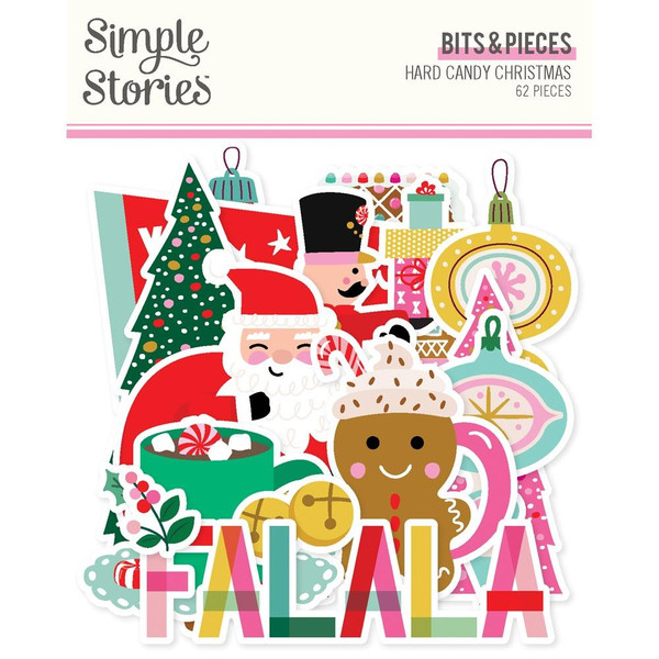 Simple Stories - Bits & Pieces Die Cut Pieces - Hard Candy Christmas- Sweets - 25618