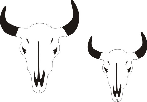 Petticoat Parlor - Paper Piecing Embellishments - Buffalo Skulls ( Set of 2) - 10628