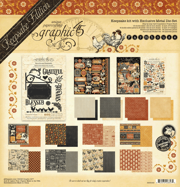 Graphic 45 - Collector's Edition Pack 12"X12" - Farmhouse Graphic 45 - Collector's Edition Pack 12"X12" - Farmhouse