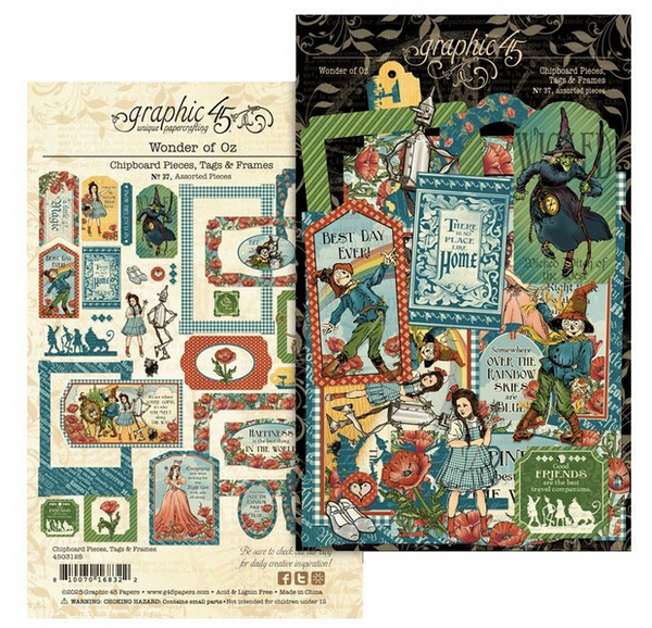 Graphic 45 - Chipboard Die Cuts - Wonder Of Oz - 4503125