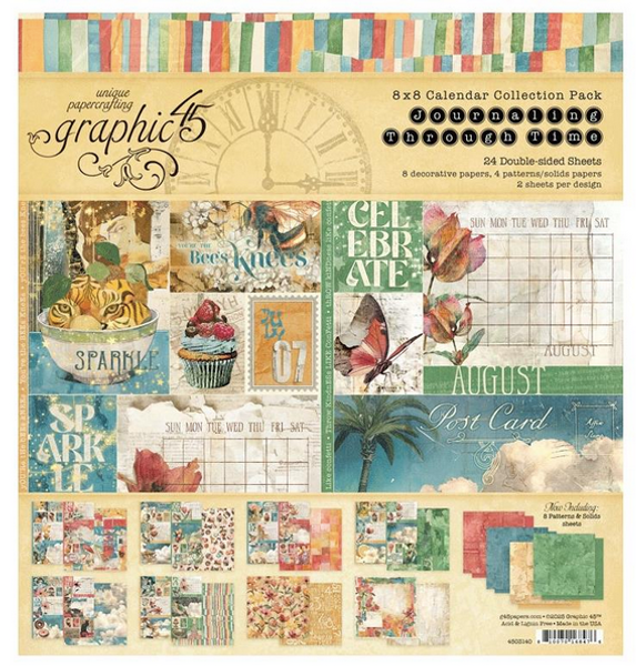 Graphic 45 - Collection Pack 8"X8" - Journaling Through Time - 4503140
