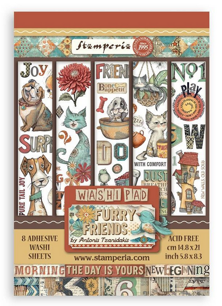 Stamperia - Washi Tape 8/Pkg -  Furry Friends  - SBW25