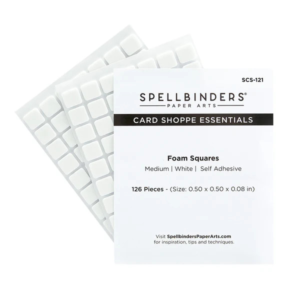 Spellbinders White Foam Adhesive Squares - Medium - .50 in - SCS-121