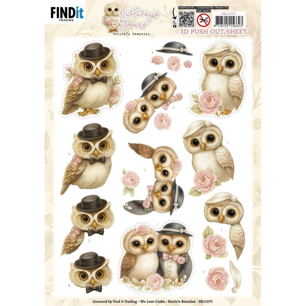 Find It Trading - 3D Pushout Sheet - Owlways Yours - Charm - SB11075