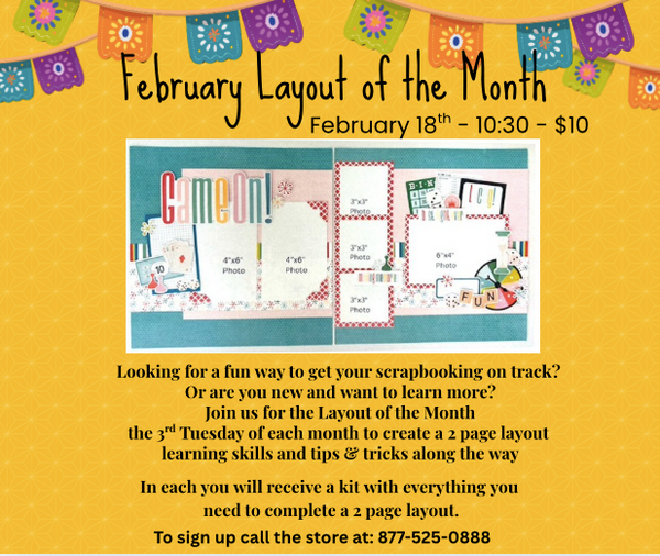 In Store - Layout of the Month - 1/21  10:30-12:00 - Game On - $10 - then Stay & Play 1:200-4:30