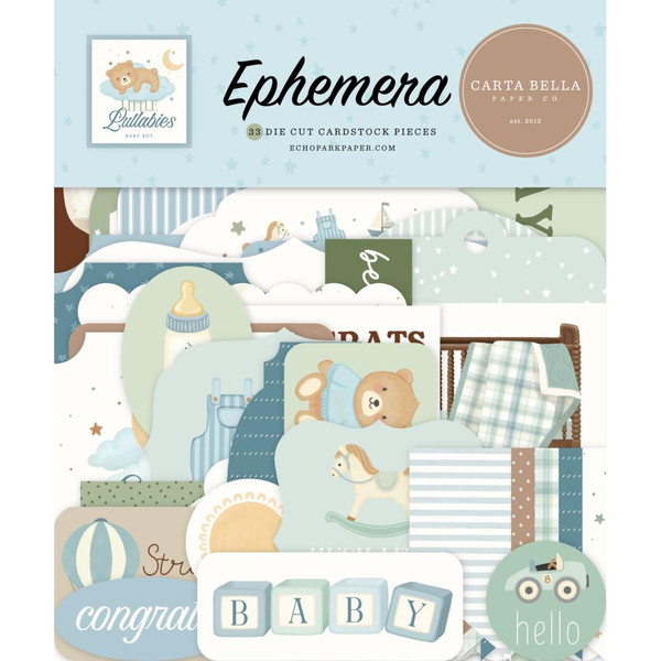 Carta Bella - Ephemera - Little Lullabies - Baby Boy - CBLUB485024