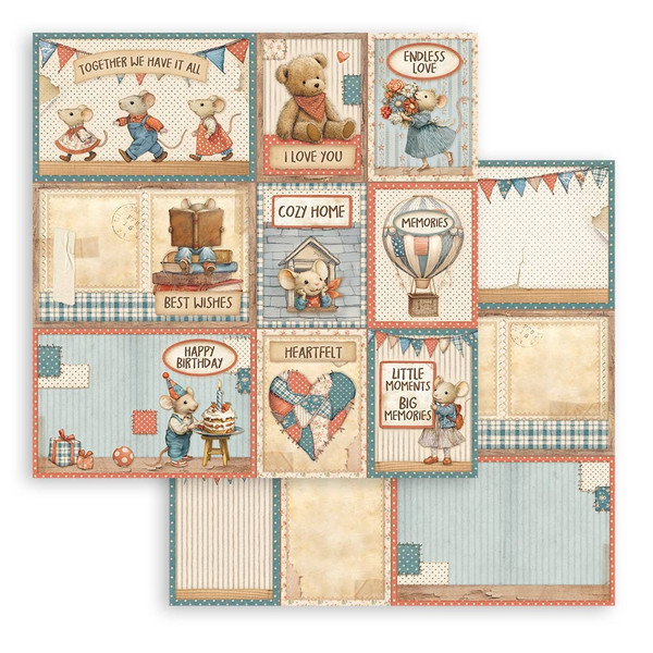 Stamperia Double-Sided Paper12"X12" - Family - Family Assorted Cards - SBB1121