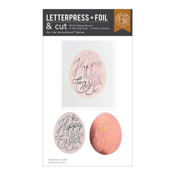Hero Arts - Happy Easter Letterpress + Foil & Cut - HC107