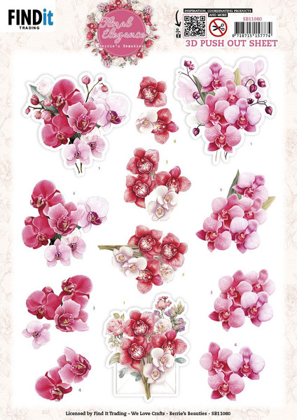 Find It Trading - Floral Elegance - 3D Pushout Sheet - Orchid Grace - SB11080