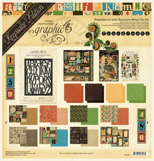 Graphic 45 - Keepsake Edition w/Die Set - Typography - 4503203