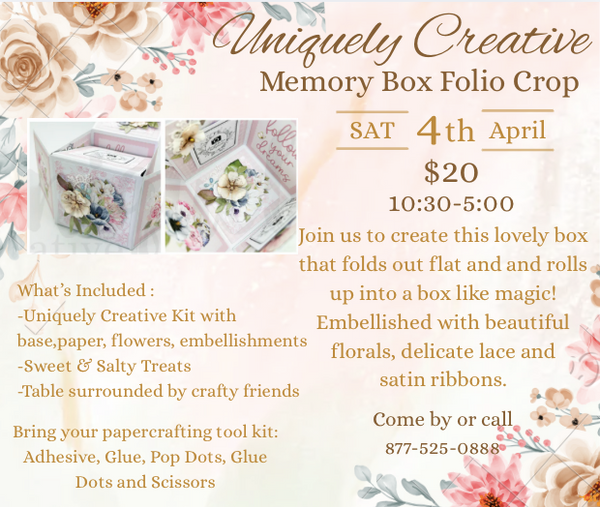 In Store Event - 4/4 - 10:30- 5:00- Uniquely Creative Crop and Mini Class - $20
