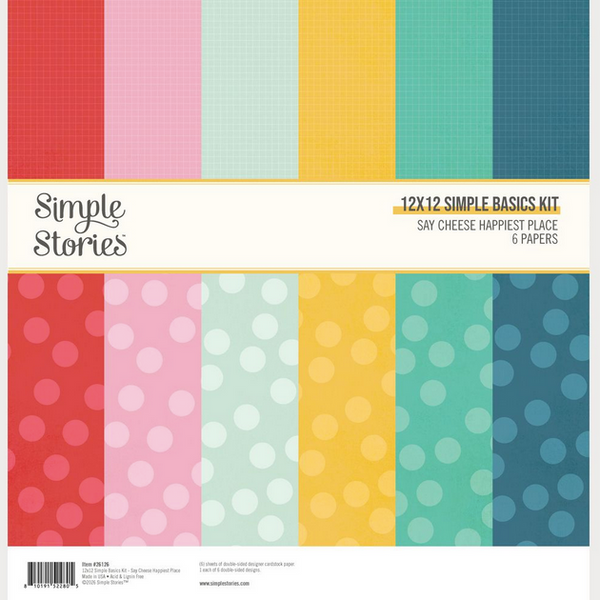 Simple Stories - Say Cheese - Basics Kit 12"X12" - Happiest Place - 26216