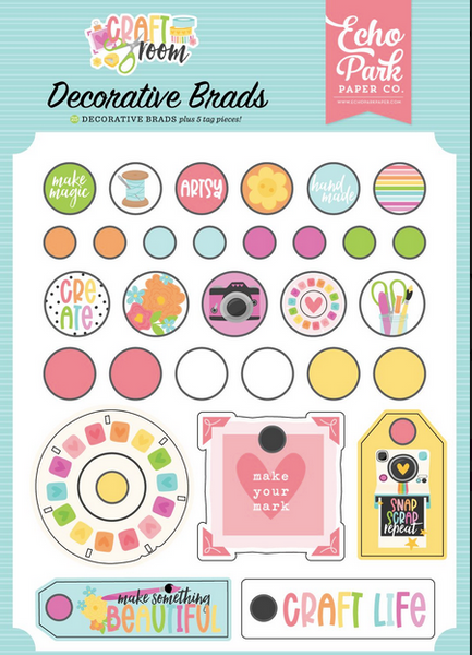 Echo Park - Decorative Brads - Craft Room - CRM492020