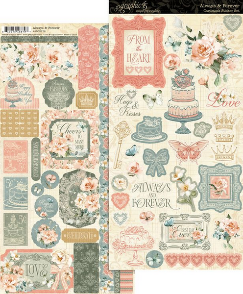 Graphic 45 - Sticker Sheet  - Always & Forever - 4503176