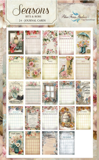 Blue Fern Studios - Seasons - Bits & Bobs - 24 Journal Cards